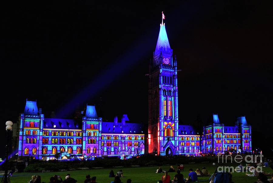 Ottawa Canada  Light Show on Parliament Hill Photograph by Maria Janicki