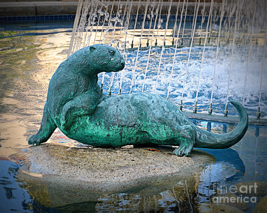 Otter Fountain Photograph by Tru Waters