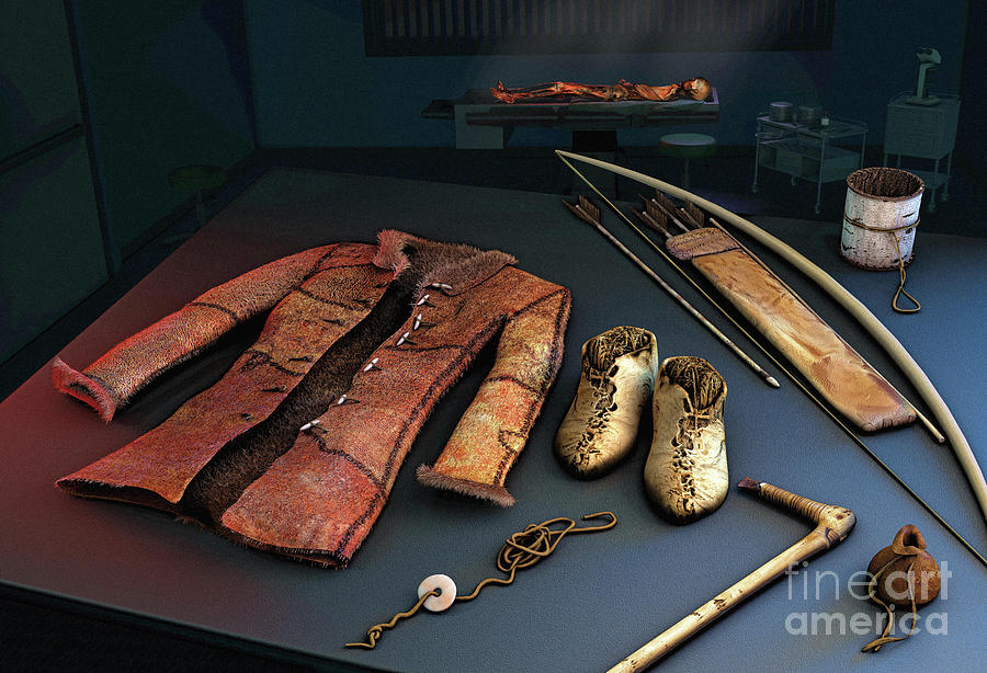 Otzi The Iceman's Clothing And Tools Photograph By Gregoire Cirade ...