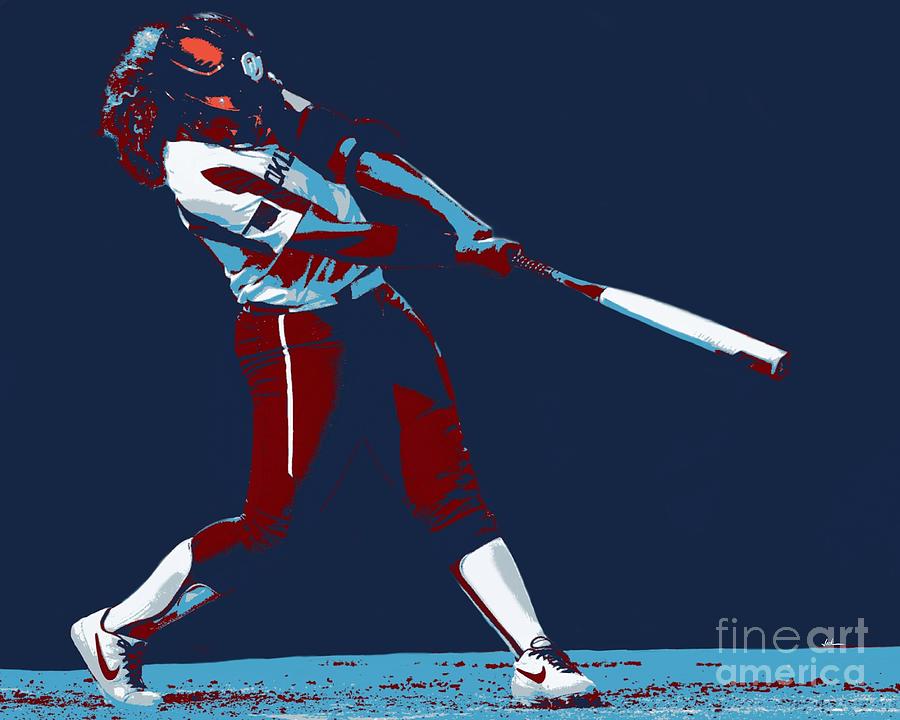 OU Softball Home Run Painting by Jack Bunds