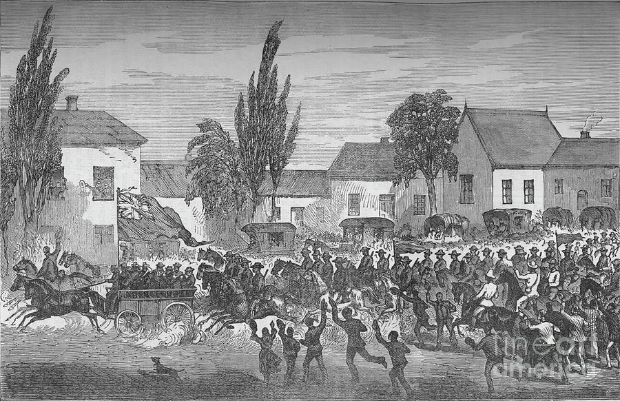 Oudtshoorn Mounted Volunteers Starting Drawing by Print Collector