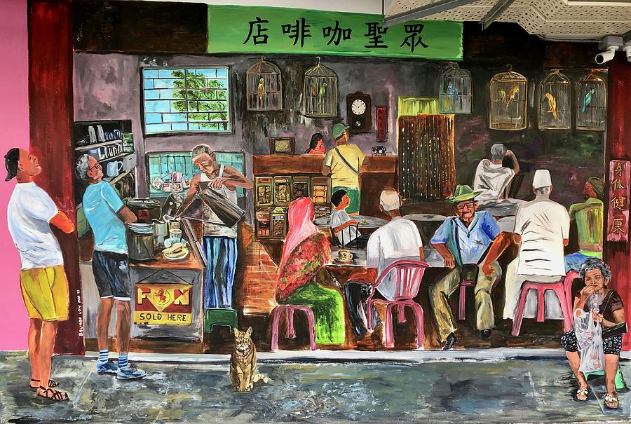 Our Coffee Shop - Wall 1 Painting by Belinda Low - Fine Art America