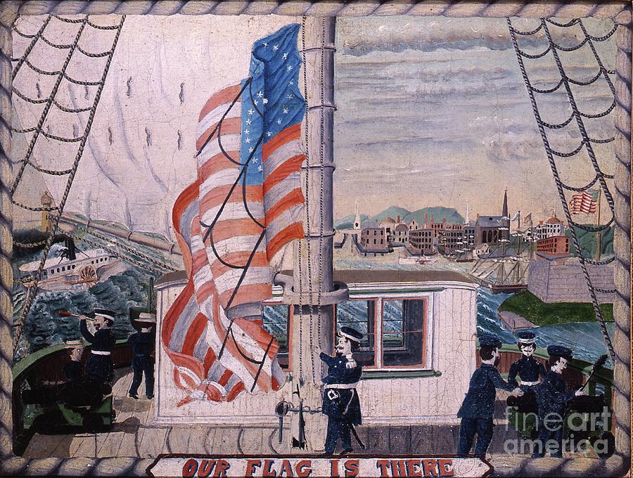 Flag Painting - Our Flag Is There: Fort Mchenry, Baltimore, 1850-1900 by American School