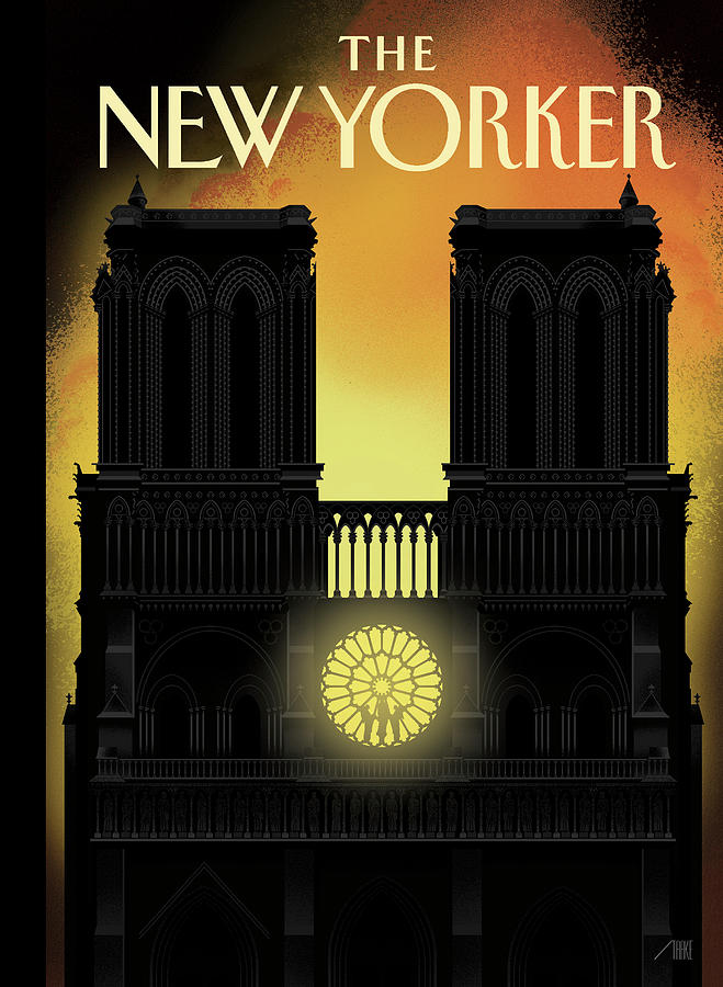 Notre Dame Painting - Our Lady by Bob Staake