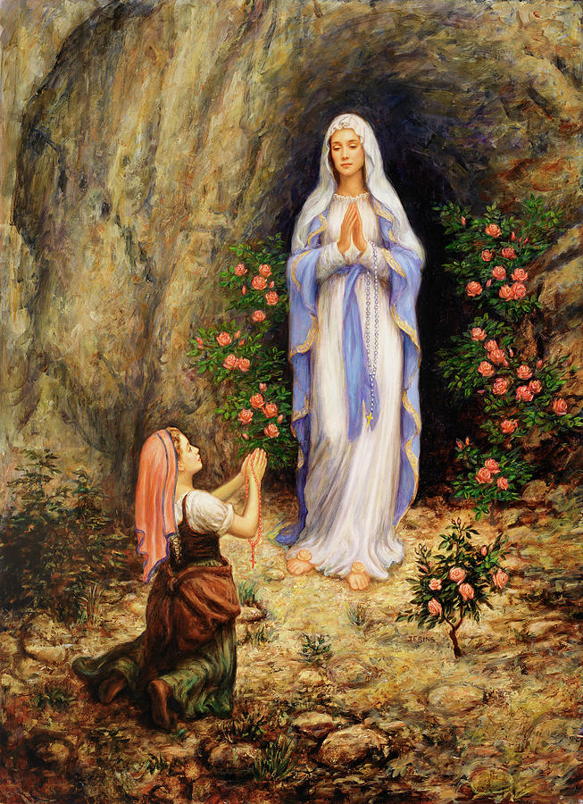 Our Lady Of Lourdes Painting by Edgar Jerins - Fine Art America