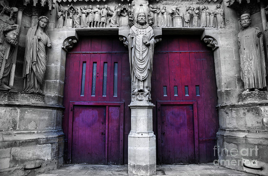 Our Lady of Reims - Exterior Doors Photograph by Doc Braham