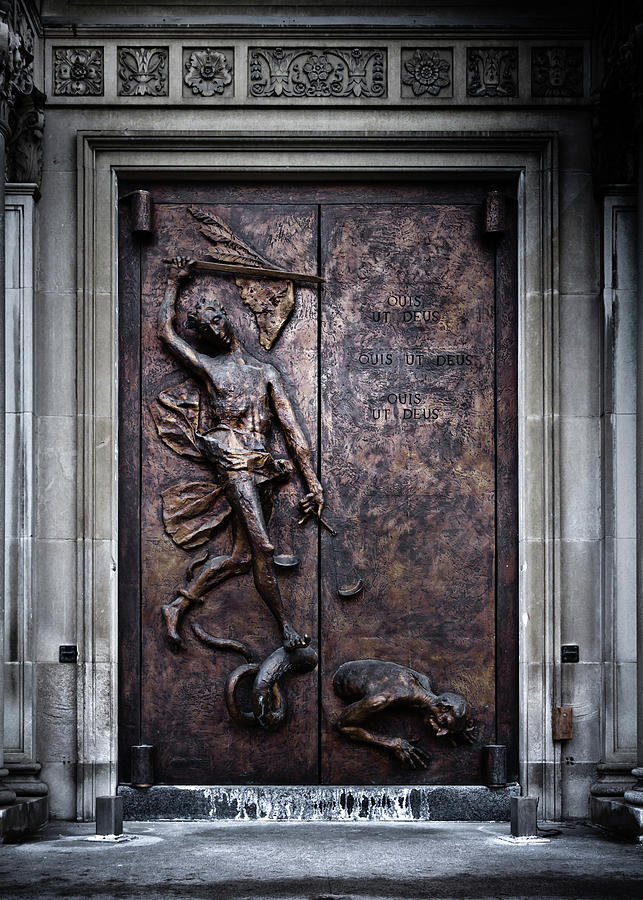 Our Lady of Sorrows Doorway Color Version Photograph by Brian Carson