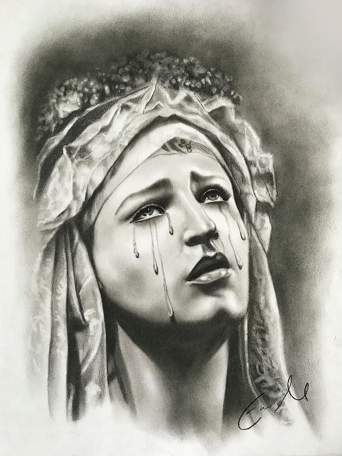 Our Lady Of Sorrows Drawing - Our Lady of Sorrows by Eric Armusik Our Lady Of Sorrows Drawing - Our Lady of Sorrows by Eric Armusik