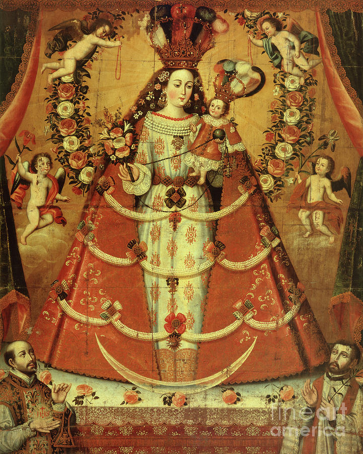 Our Lady Of The Rosary Painting by Cuzco School | Pixels