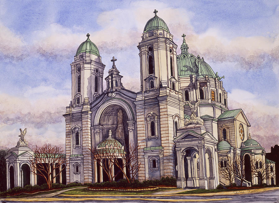 Cathedral Painting - Our Lady Of Victory Basilica by Thelma Winter