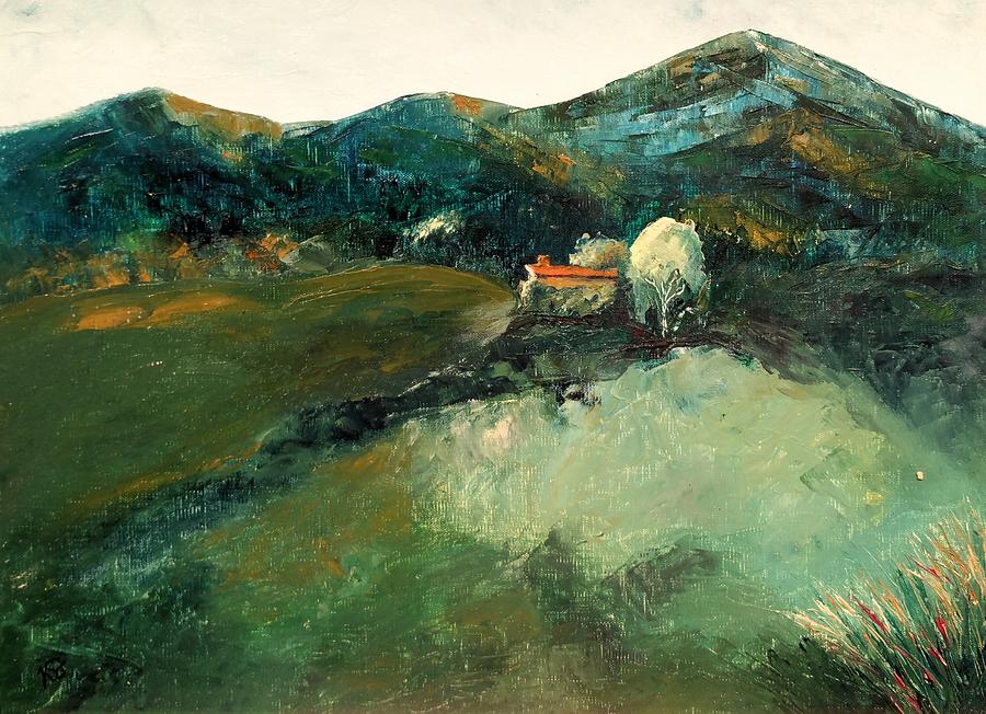 Our Tuscan Villa View Painting by Kim Shuckhart Gunns