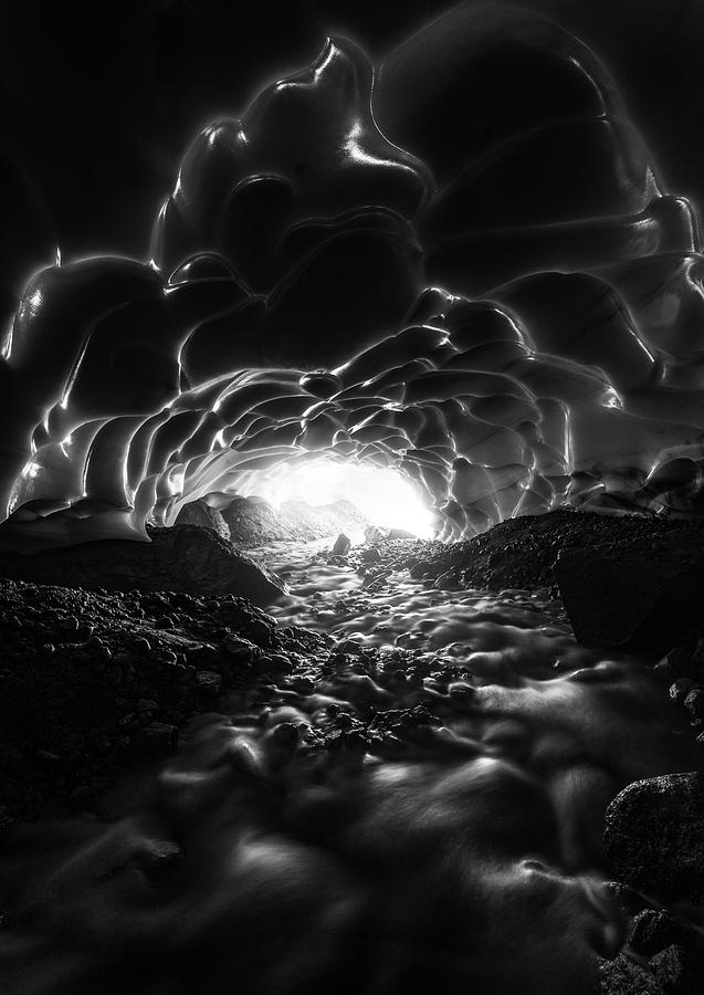 Black And White Photograph - Out Of Ice Cave by James S. Chia