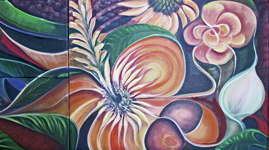 Out of This World Flowers Painting by Sherry Strong