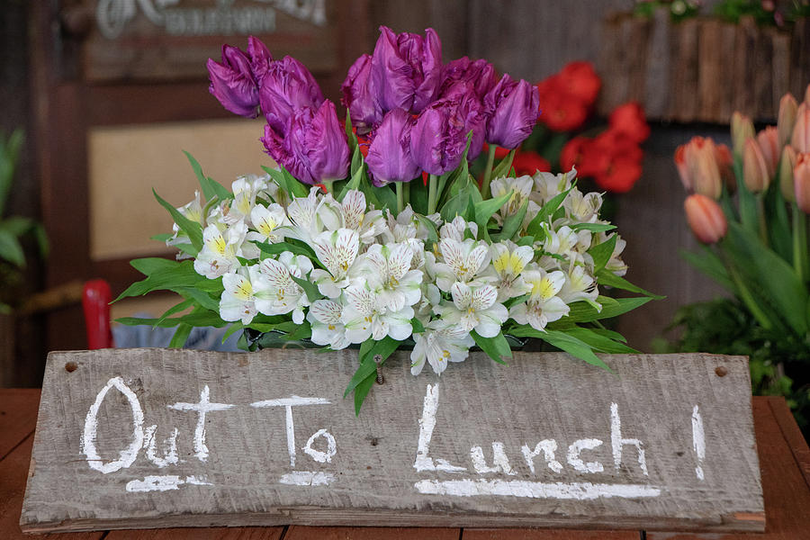 Out to Lunch - Still Life with Tulips Photograph by Teresa Wilson