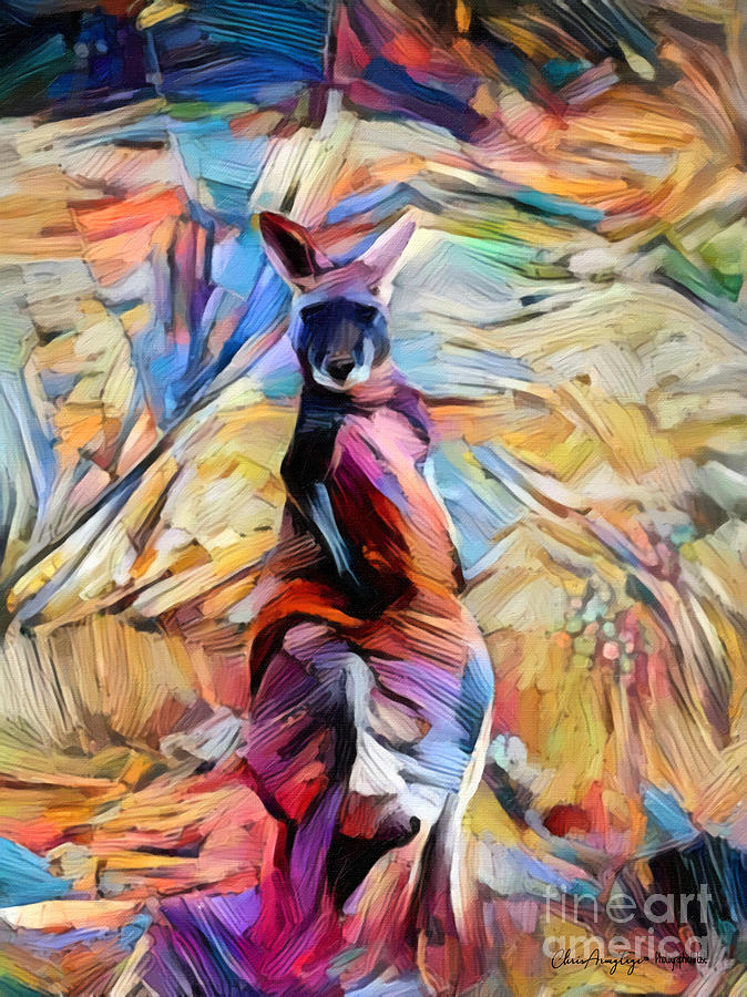 Abstract Digital Art - Outback Roo by Chris Armytage