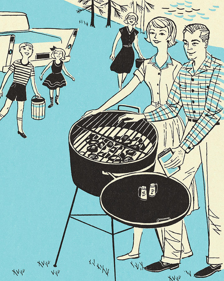 Summer Drawing - Outdoor Barbecue by CSA Images
