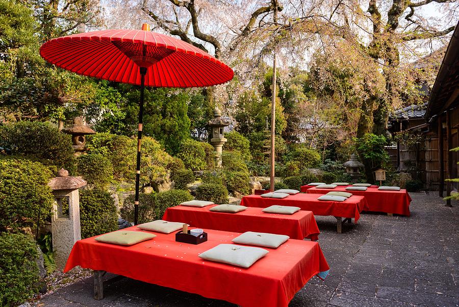 Flower Photograph - Outdoor Japanese-style Dining by Sean Pavone