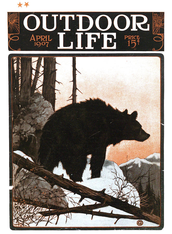 Mountain Painting - Outdoor Life Magazine Cover April 1907 by Outdoor Life