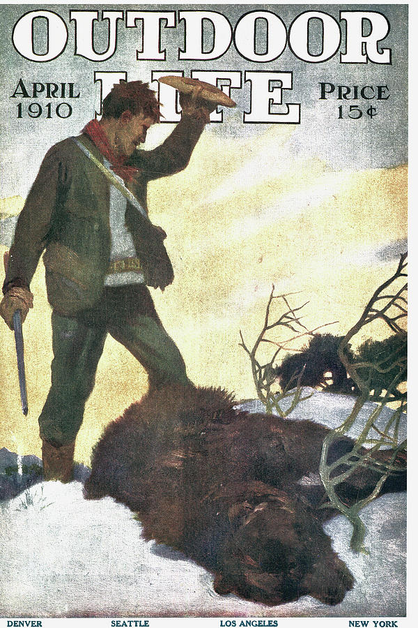 Winter Painting - Outdoor Life Magazine Cover April 1910 by Outdoor Life