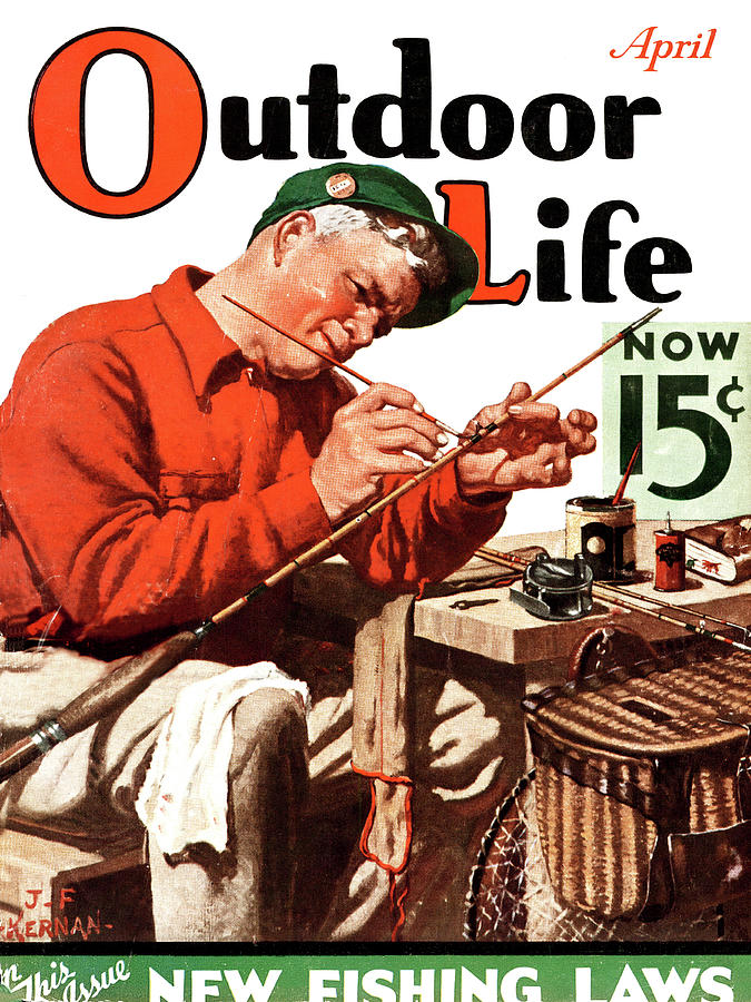 Outdoor Life Magazine Cover April 1936 Painting by Outdoor Life - Fine ...