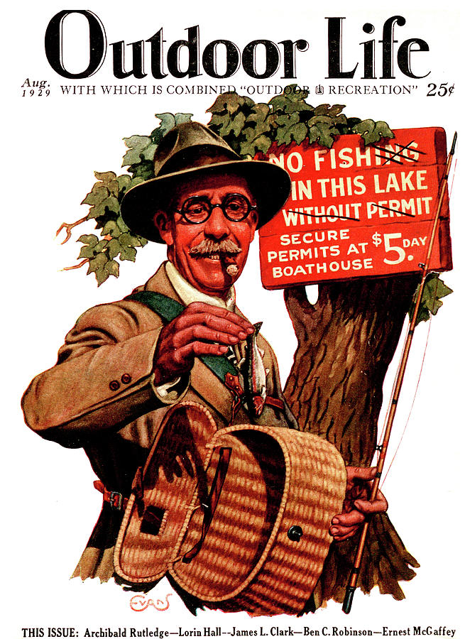 Outdoor Life Magazine Cover August 1929 Painting by Outdoor Life - Fine ...