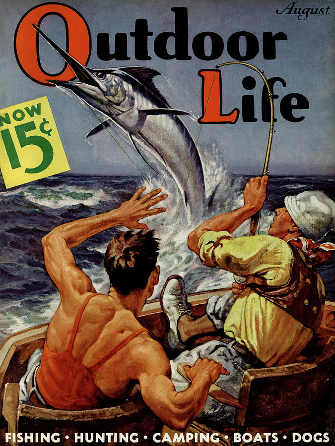 Outdoor Life Magazine Cover August 1936 Painting by Outdoor Life - Pixels