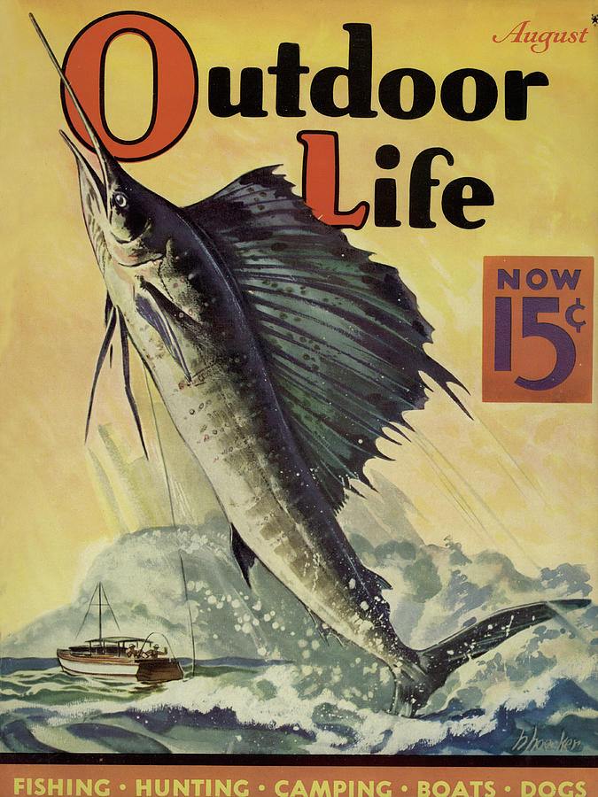 Summer Painting - Outdoor Life Magazine Cover August 1937 by Outdoor Life