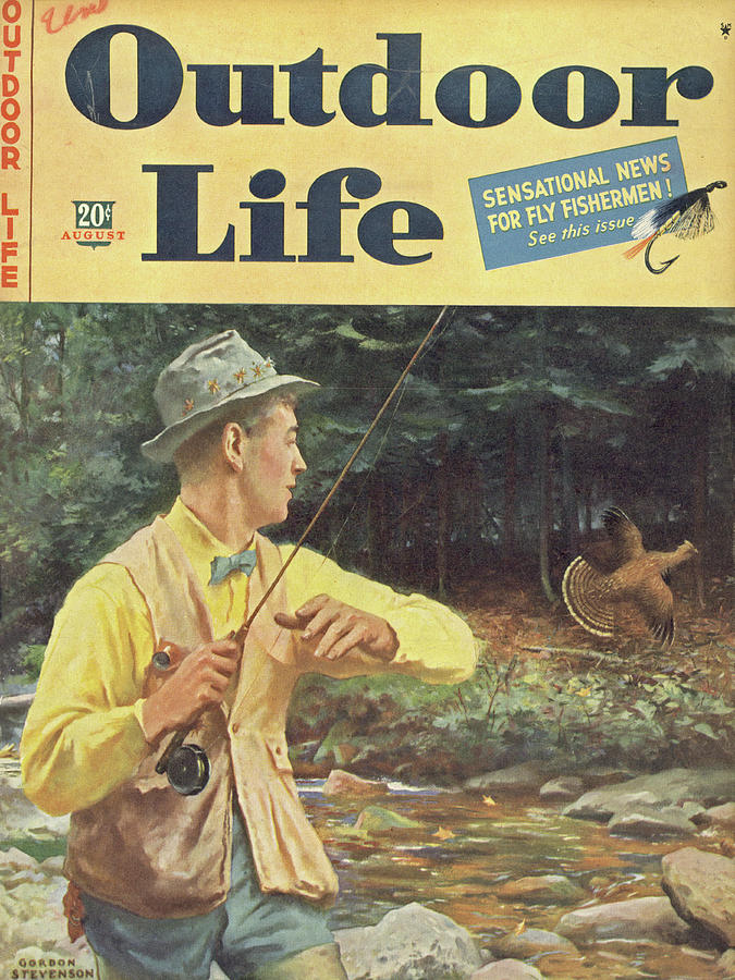 Outdoor Life Magazine Cover August 1943 Painting by Outdoor Life Outdoor Life Magazine Cover August 1943 Painting by Outdoor Life
