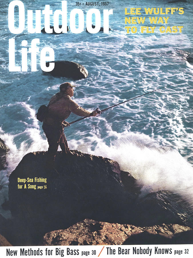 Deep Sea Fishing Drawing - Outdoor Life Magazine Cover August 1957 by Outdoor Life