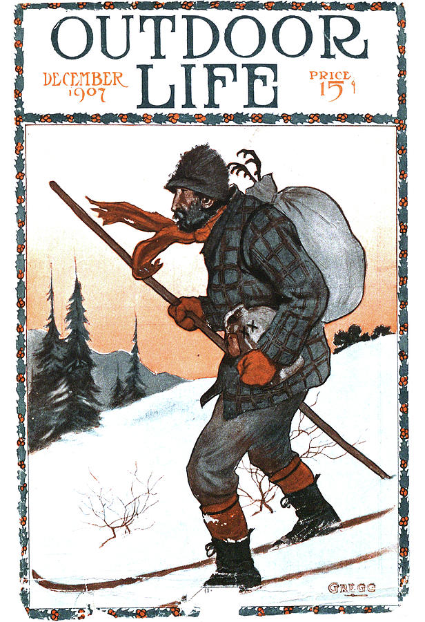 Christmas Painting - Outdoor Life Magazine Cover December 1907 by Outdoor Life