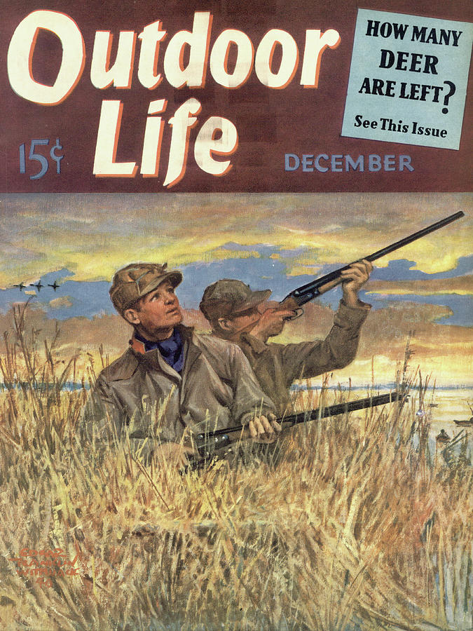 Shotgun Painting - Outdoor Life Magazine Cover December 1940 by Outdoor Life