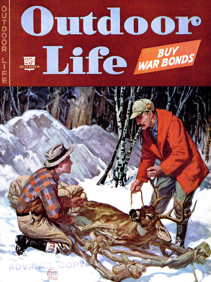 Deer Painting - Outdoor Life Magazine Cover December 1944 by Outdoor Life