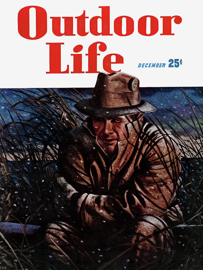 Hat Drawing - Outdoor Life Magazine Cover December 1947 by Outdoor Life