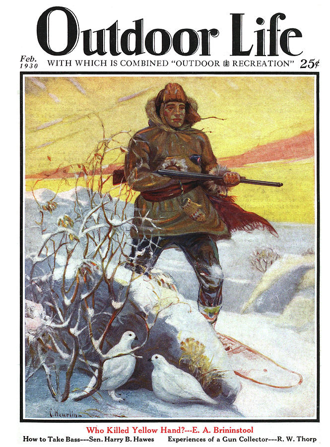 Winter Painting - Outdoor Life Magazine Cover February 1930 by Outdoor Life