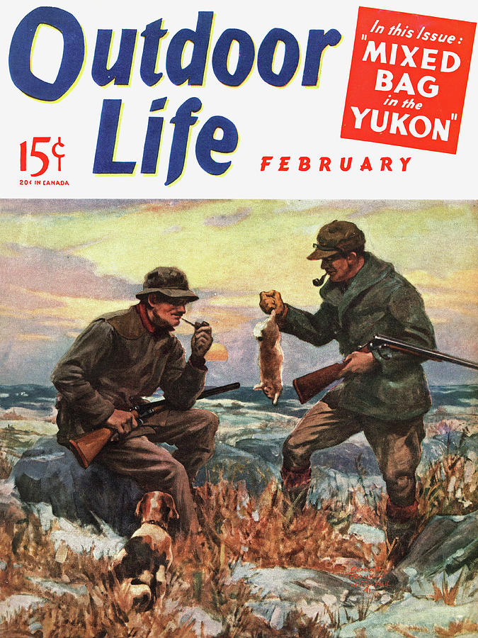 Winter Painting - Outdoor Life Magazine Cover February 1941 by Outdoor Life