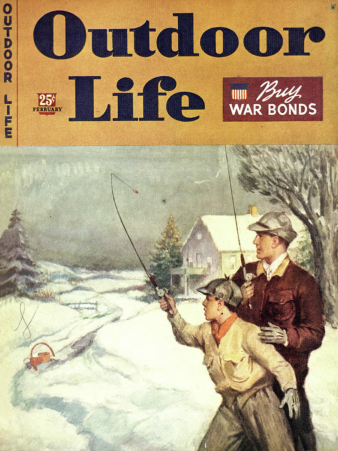 Outdoor Life Magazine Cover February 1944 Painting by Outdoor Life Outdoor Life Magazine Cover February 1944 Painting by Outdoor Life