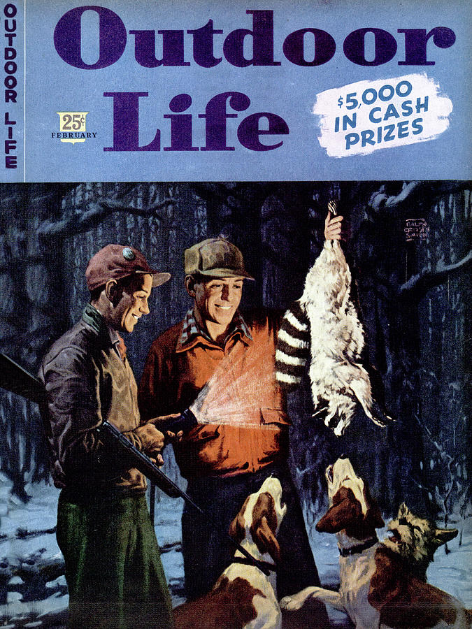Winter Painting - Outdoor Life Magazine Cover February 1946 by Outdoor Life