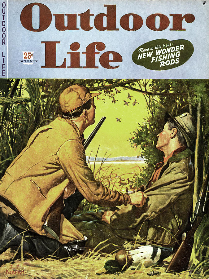 Duck Painting - Outdoor Life Magazine Cover January 1945 by Outdoor Life