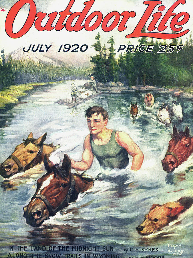 Outdoor Life Magazine Cover July 1920 Painting by Outdoor Life Outdoor Life Magazine Cover July 1920 Painting by Outdoor Life