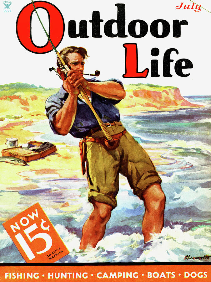 Summer Painting - Outdoor Life Magazine Cover July 1935 by Outdoor Life