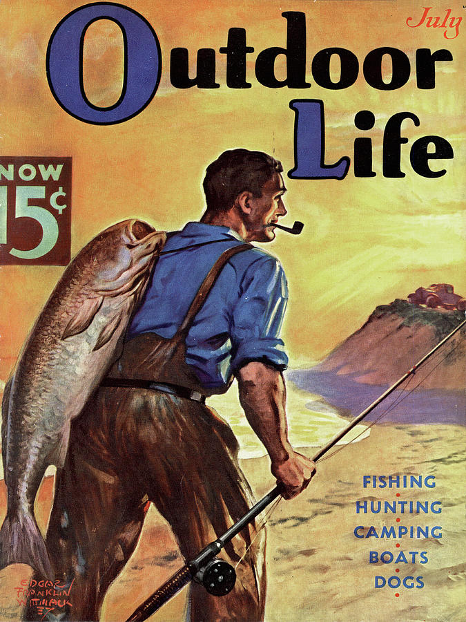 Winter Painting - Outdoor Life Magazine Cover July 1937 by Outdoor Life