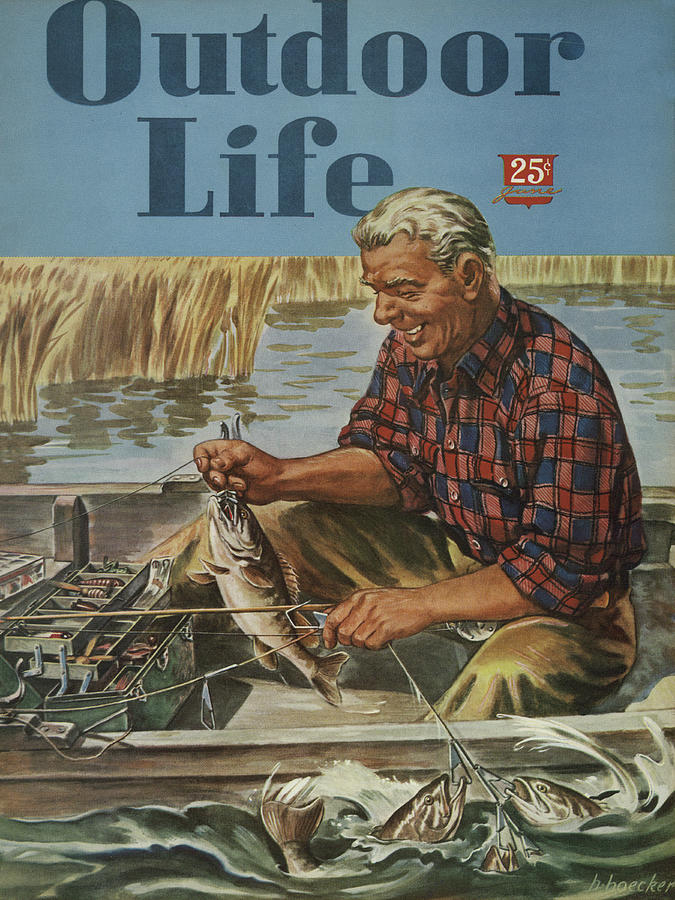 Outdoor Life Magazine Cover June 1947 Painting by Outdoor Life - Fine Art  America