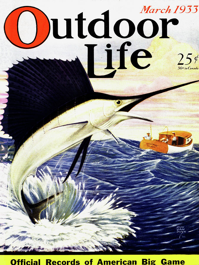 Boat Painting - Outdoor Life Magazine Cover March 1933 by Outdoor Life