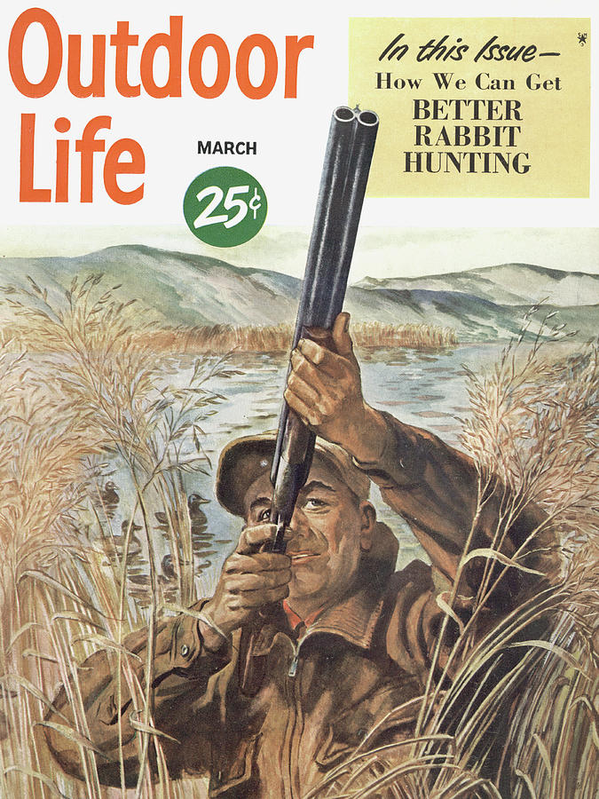 Mountain Drawing - Outdoor Life Magazine Cover March 1950 by Outdoor Life