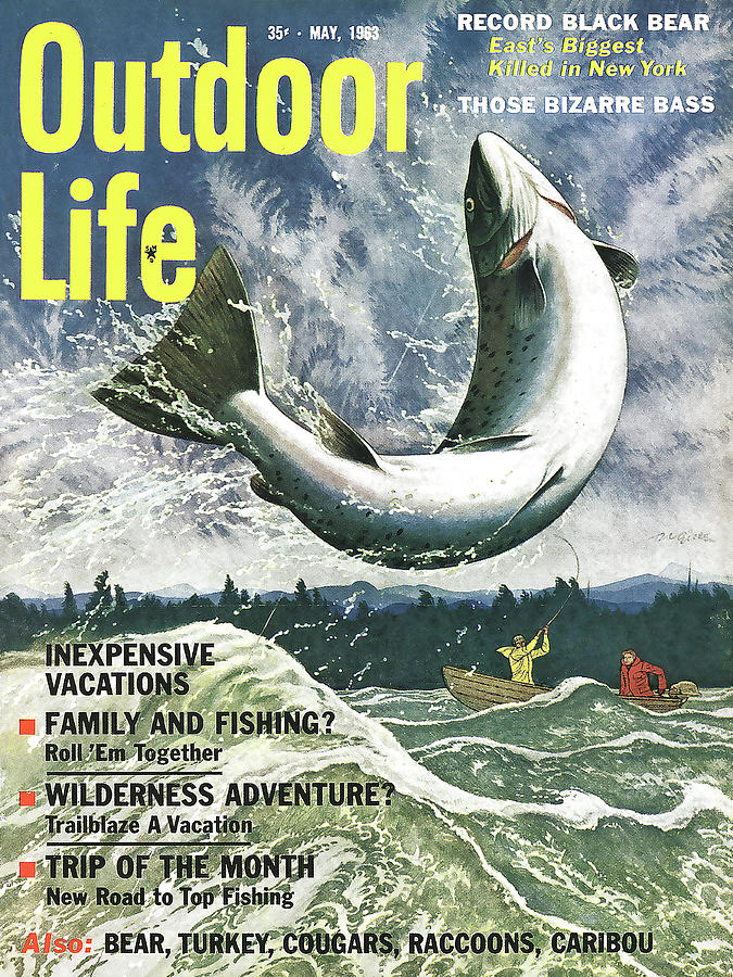Mountain Drawing - Outdoor Life Magazine Cover May 1963 by Outdoor Life