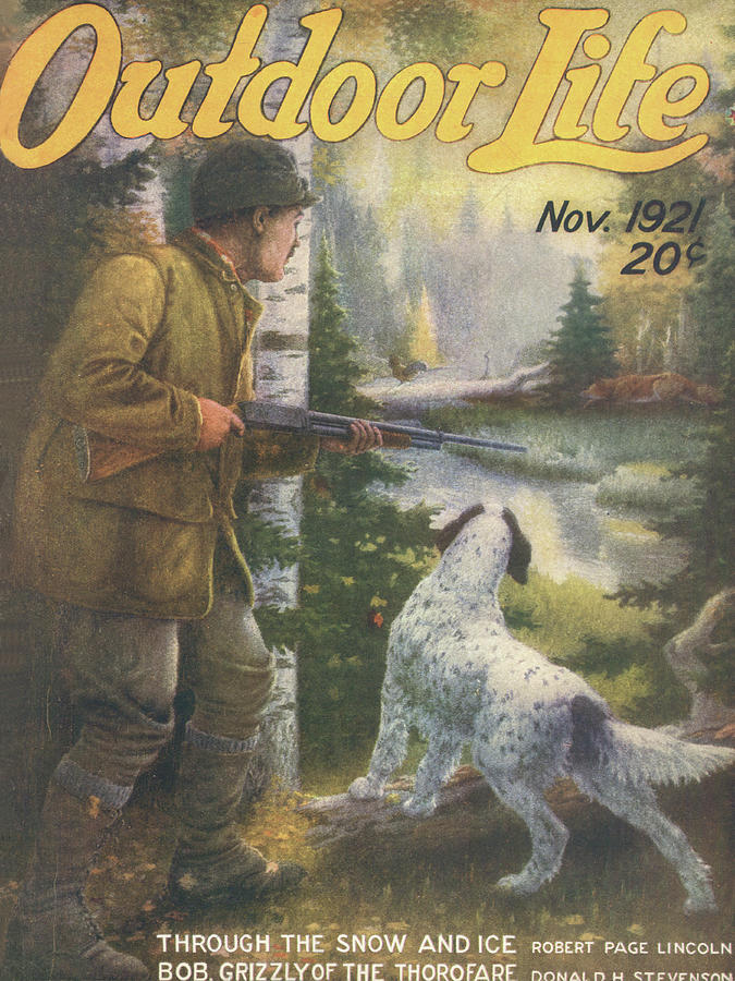 Dog Painting - Outdoor Life Magazine Cover November 1921 by Outdoor Life