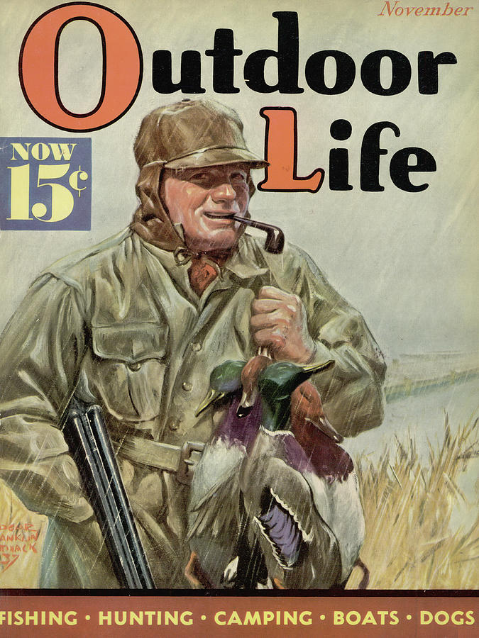 Fall Painting - Outdoor Life Magazine Cover November 1937 by Outdoor Life