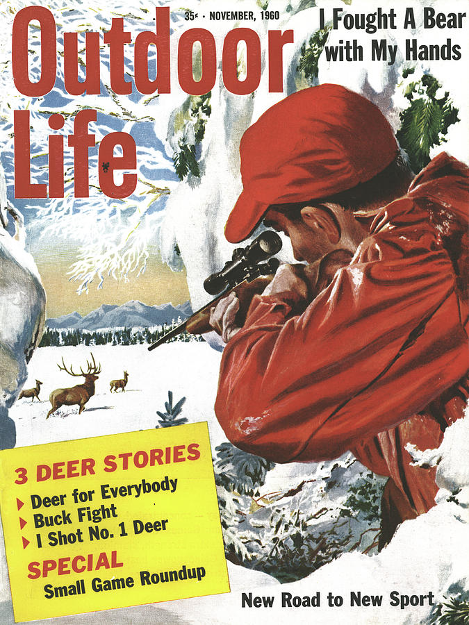 Winter Drawing - Outdoor Life Magazine Cover November 1960 by Outdoor Life