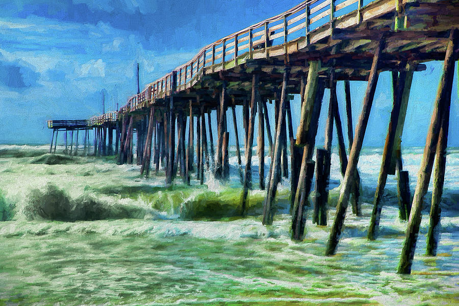 Outer Banks Frisco Pier AP Painting by Dan Carmichael