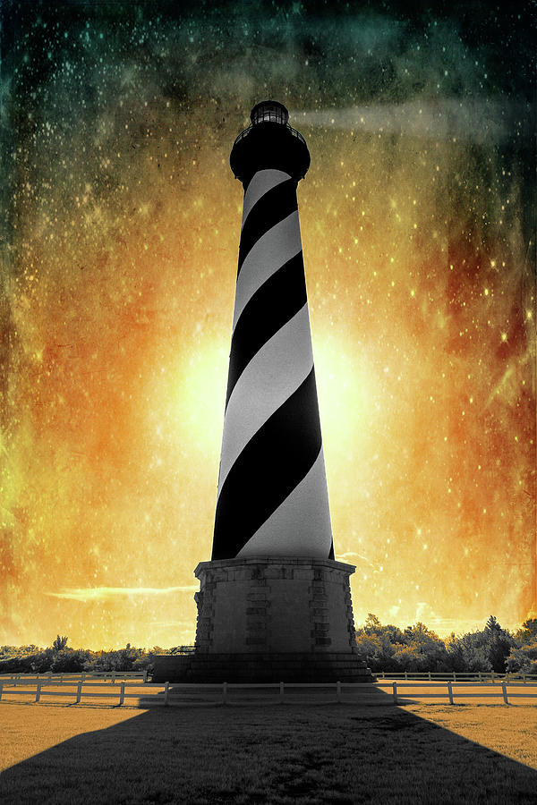 Outer Banks Lighthouse on a Starry Night Digital Art by Dan Carmichael